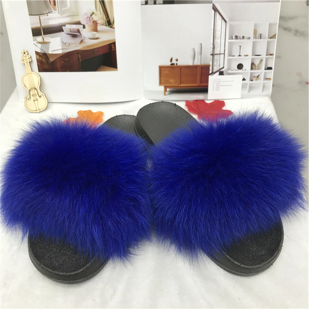 

Popular fashion ladies' fur slippers dropshiping offered, Customized color