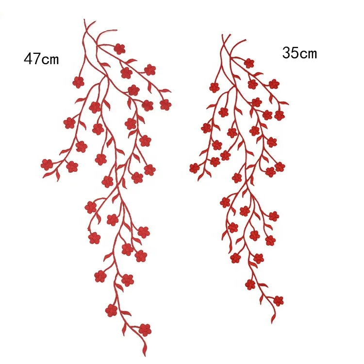 

Classic beautiful plum blossom applique iron on patch embroidery, As pictured