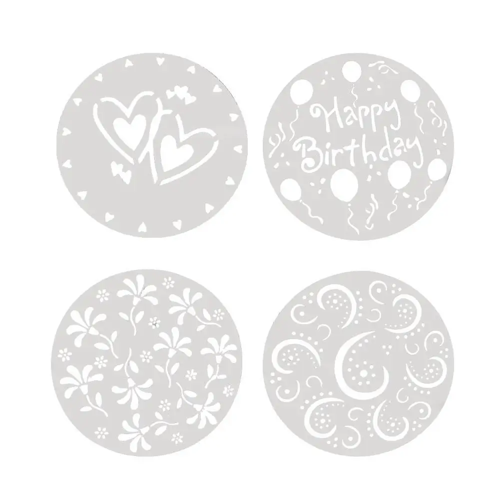 

4PCS Plastic Cake Stencils DIY Decorating Tool Fondant Mold Pattern Printing Pastry Mold Baking Tool