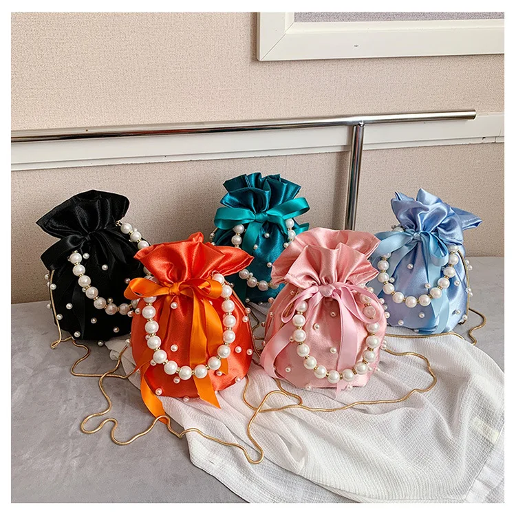 

Summer ins mini bag 2020 new trendy fashion small chains pearl lady bucket bag, Colors