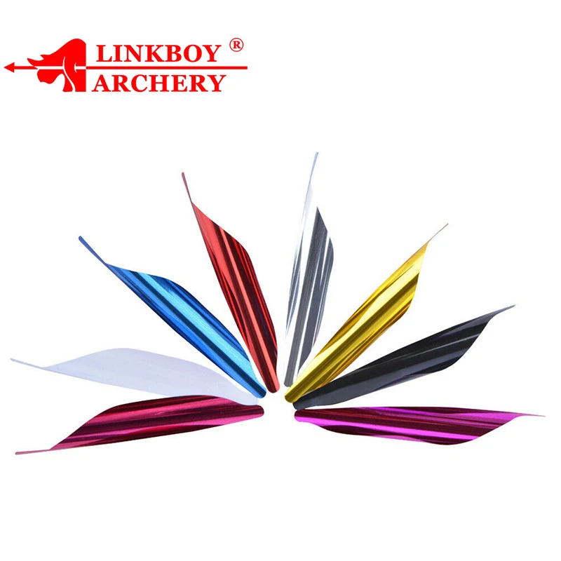 

Linkboy Archery Arrow Vanes 1.8'' Spin Wings Vanes for Carbon Fiberglass Arrows Shaft Compound Recurve Bow, White,black,purple,blue,red,gold,pink,silver