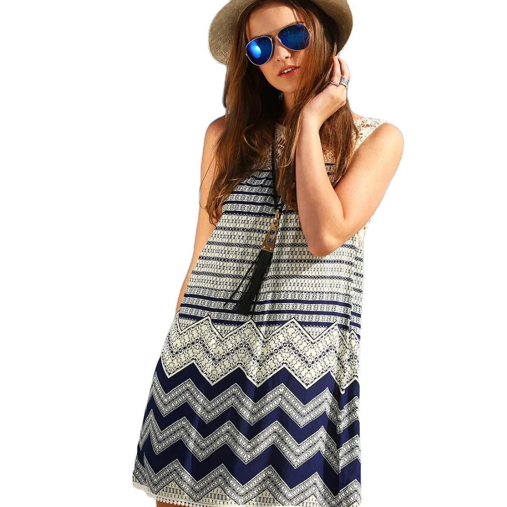 

Ladies Summer Casual Hot Selling Sleeveless Round Neck Mini Sexy Women Tank Dresses