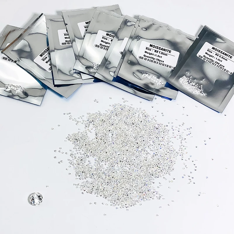 White Round Loose Moissanite Stones DEF 8H&A  0.7-2.9mm Jeveiry Use 1carat Moissannite Factory Wholesale