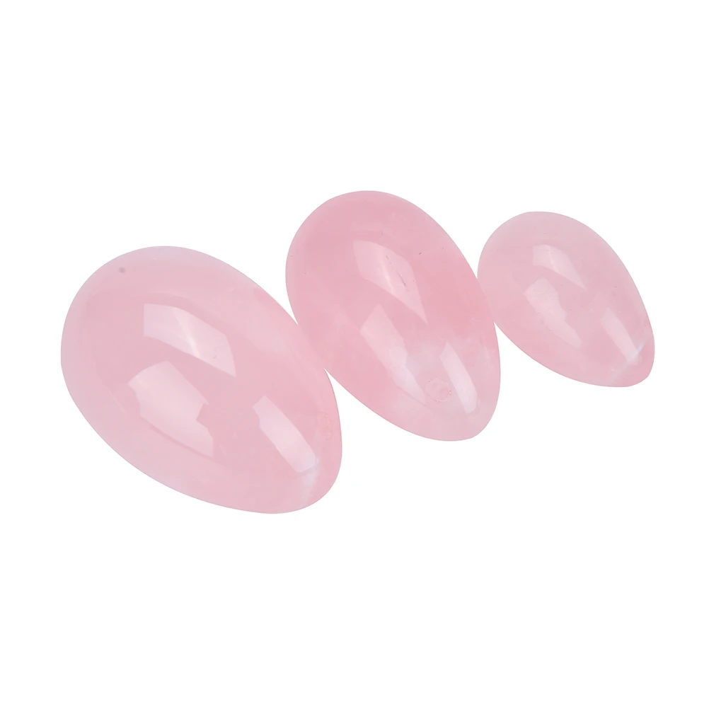 
nephrite crystal natural jade yoni egg 3pc one Set rose quartz Yoni Eggs for women 