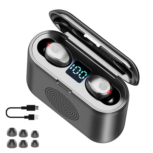 

3 In1 Wireless Earphone Earbuds With Speaker 2000mah Powerbank,Bt Earplug Auriculares Wireless Headphone Tws F-9