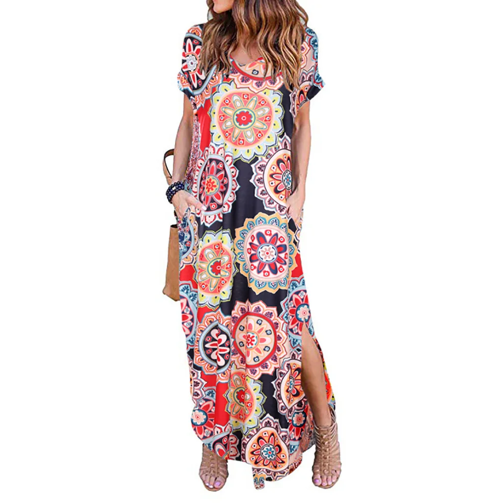 

New product ideas 2021 Fashion Skirt Elegant Maxi Plus Size Long plus size Women Casual Dress, Picture color