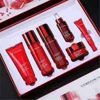 

red pomegranate skin care set for fresh hydrating whitening six-piece set gift box fruit nourishing moisturizing beauty care