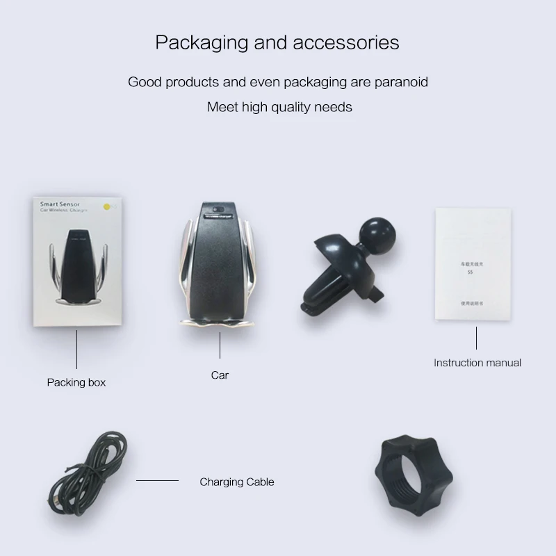 New Product Car Charger Factory Custom Wholesale Automatic Holder 4-6 Inches Mobiles Phone Holder 10W Fast Wireless Car Charger