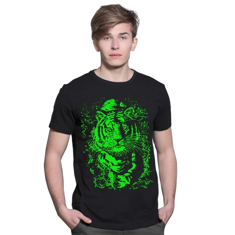 

Summer Noctilucence T shirt Short Sleeve Tee Tops Men 3D Luminous T Shirts
