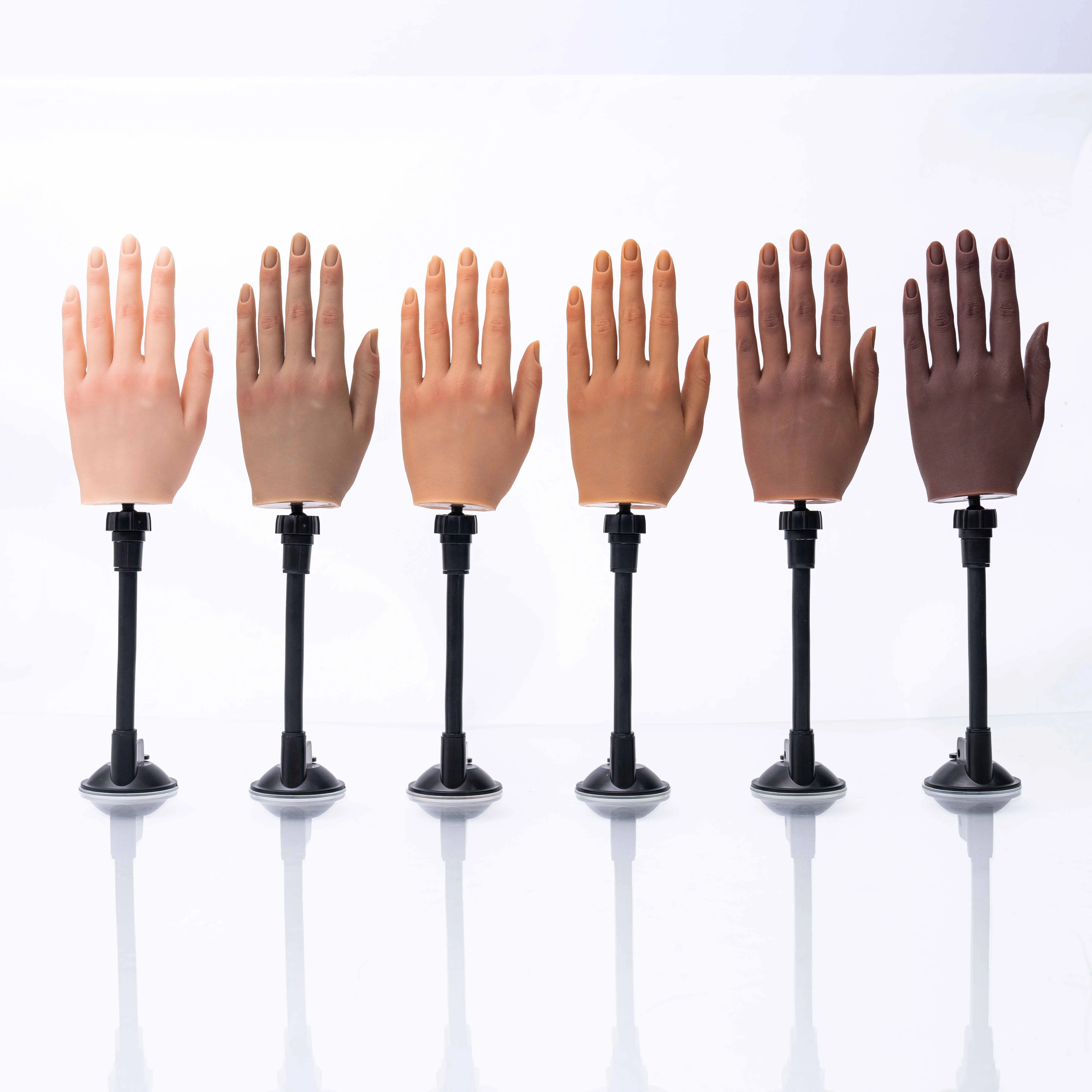 2024 New Nordic Flexible Silicone Nail Practice Hand Pose Able Manicure Art Learning Tool Box Package