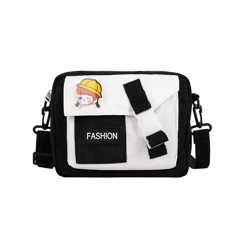 

New Japanese Cartoon Nylon Female Simple Retro Square Shoulder Student Mobile Phone Bag Messenger Bags, 5 colors