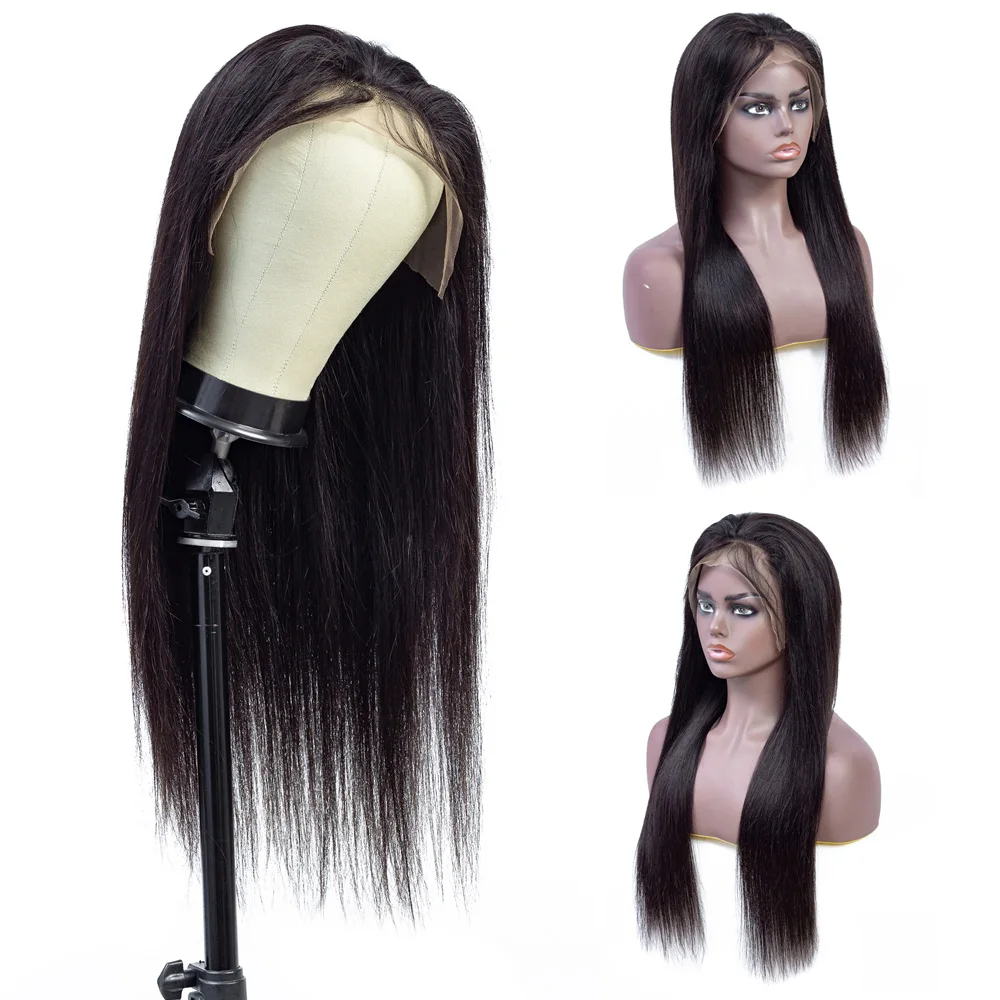 

100% Brazilian Human Hair 13*4 Lace Front Wig For Black Women 130% Density Silk Straight Lace Wig