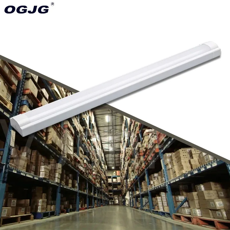 OGJG Commercial Indoor Lighting LED Supermarket Ceiling Linear Light With Motion Sensor Emergency Battery