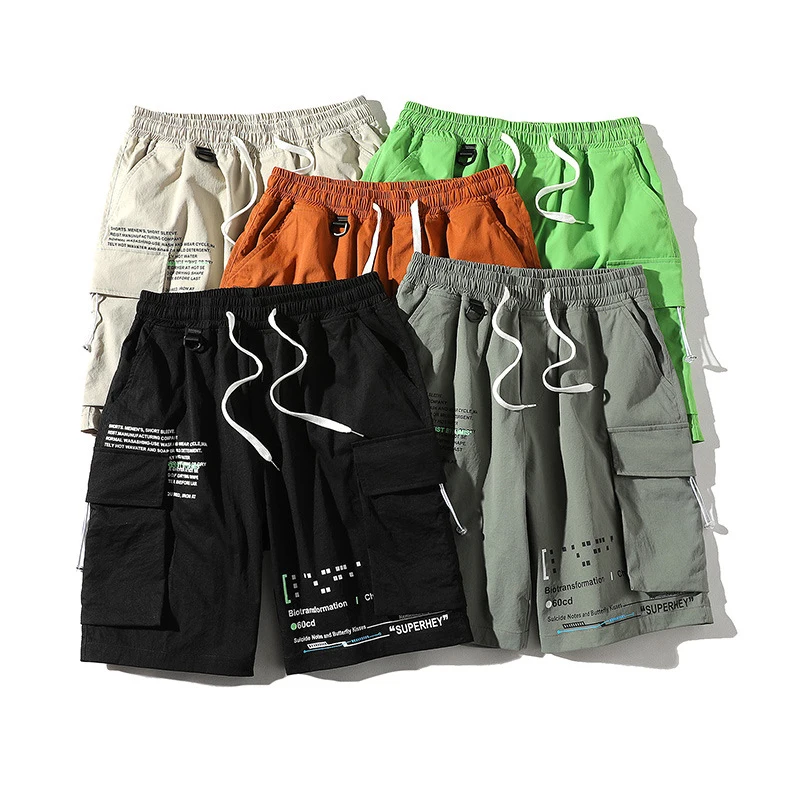

High Quality Polyester Pocket Loose Casual Work Board Summer Mens Cargo Shorts Pants, 5 colors