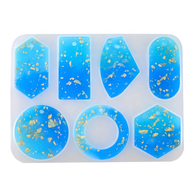 

DM042 DIY Sweater Necklace Pendant Silicone Mold Hanging Ornament Car Hanging Silicon Mould With Hole Keychain Accessories