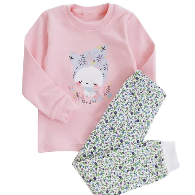 

Hot Sale Soft Wholesale Kids Pajamas Children's Sleepwear Cotton girls Pyjamas, Picture