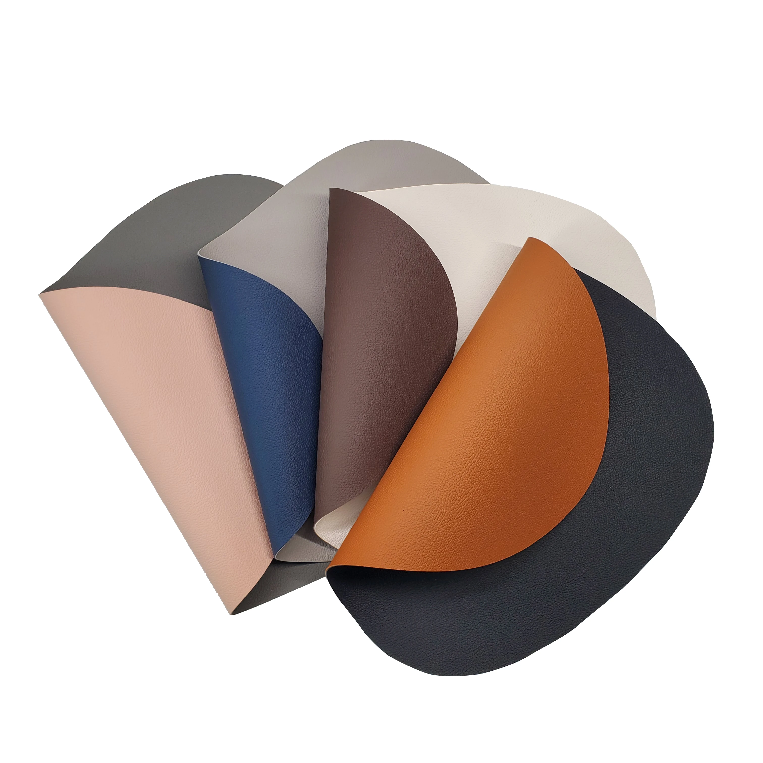 

Tabletex High End Curve Leather Placemat Reversible Leather Placemat Faux Leather Coating Table Placemat, Black+brown, pink +grey,brown+off white ,blue+grey