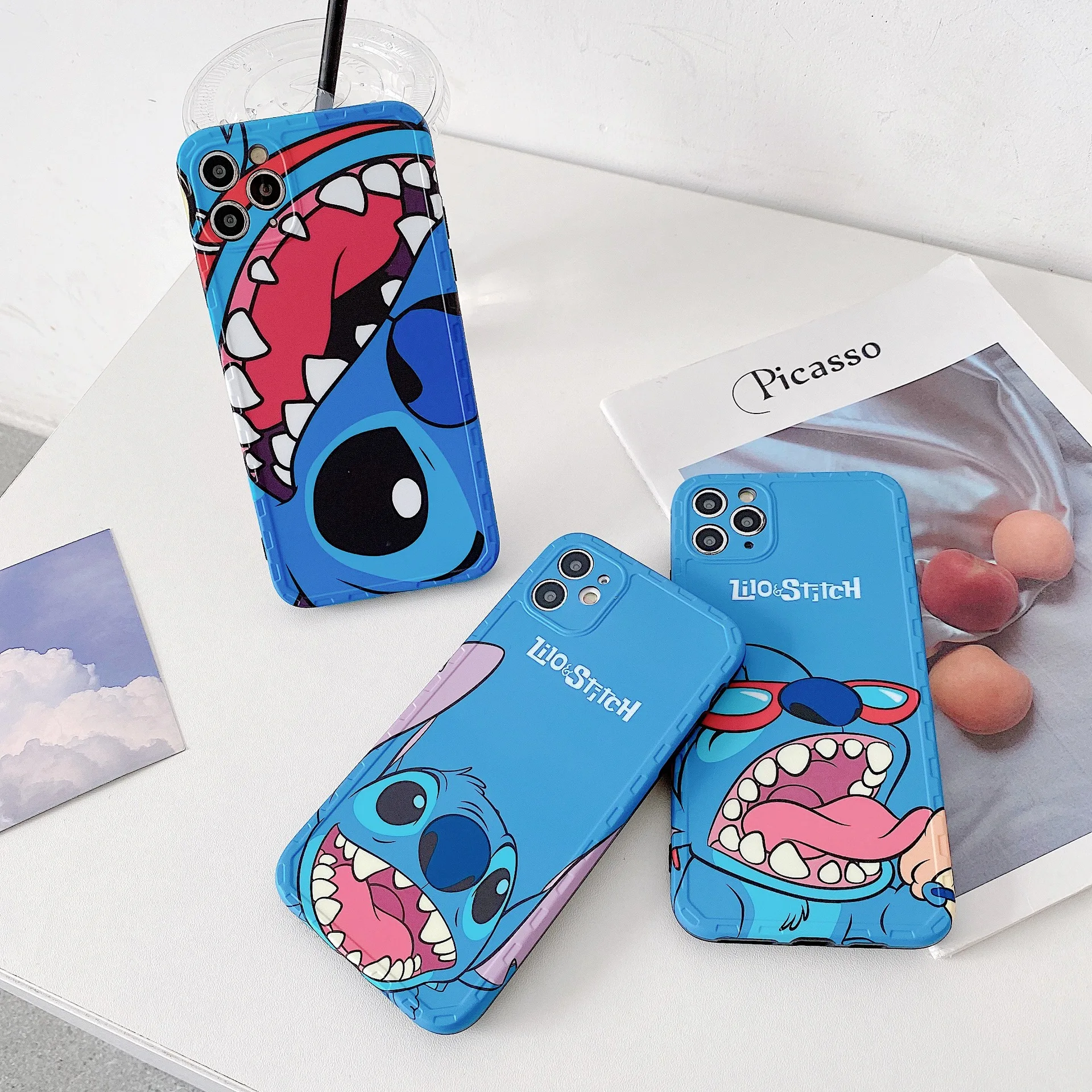 

Free Shipping soft Cover Case for iPhone 12 Pro max 11 8 X Xs Fashion Cute Cartoon Stitch Animals Anime