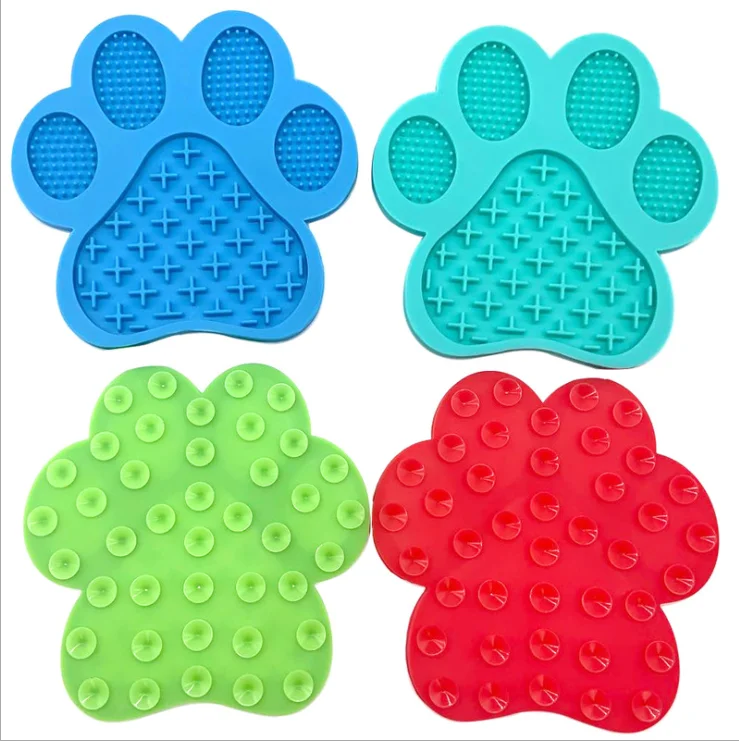 

New Design Customized Pet Slow Feeder Fun Feeder Prevent Bloating Feeding Silicone Dog Pet Food Bowl, Red, blue, green and sky blue