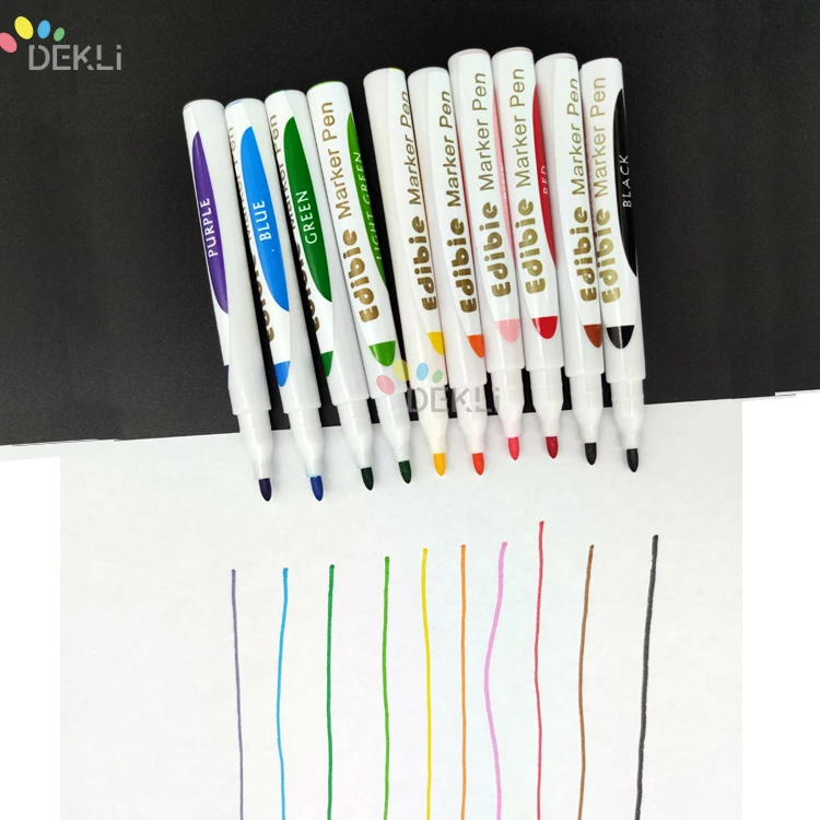 

edible markers Cake tools for cake edible marker of short edible Mark pen, Bk c m y lc lm gy gr re