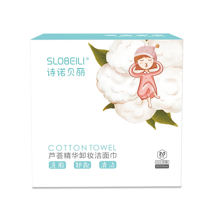 

Cosmetic Cleaning Tissue Paper Wet Soft Facial Tissue Soft Pack Cleanser Pad Makeup 100% Cotton Magic Make Up Remover Towel, White