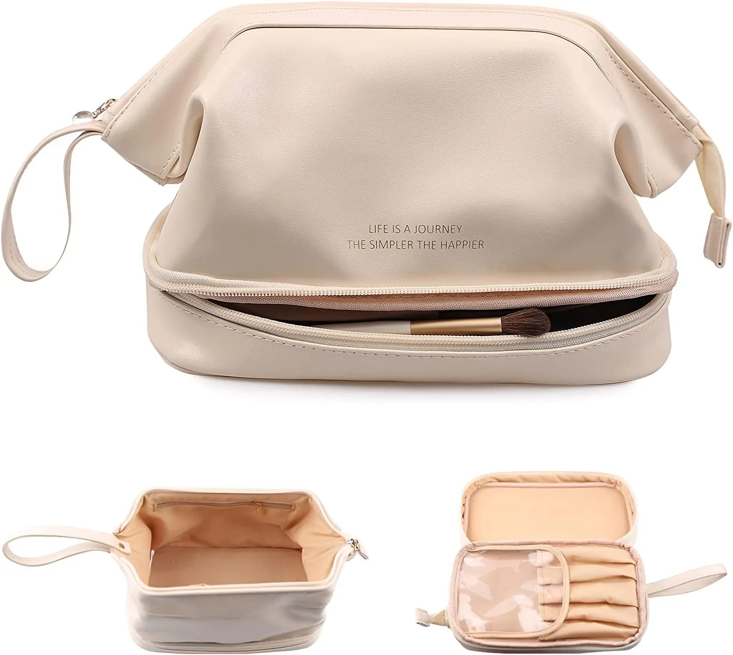 

Nice Bag For Your Retail Choice Best Seller PVC PU Leather Double Layer For Makeup Brush Set and Cosmetics Product Custom Logo