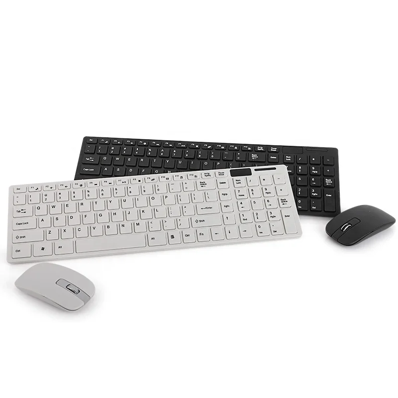 

Hoya 2.4Ghz Ultra-thin Wireless Gaming Keyboard And Mouse Combo Set for iPad for Laptop, Black, silver