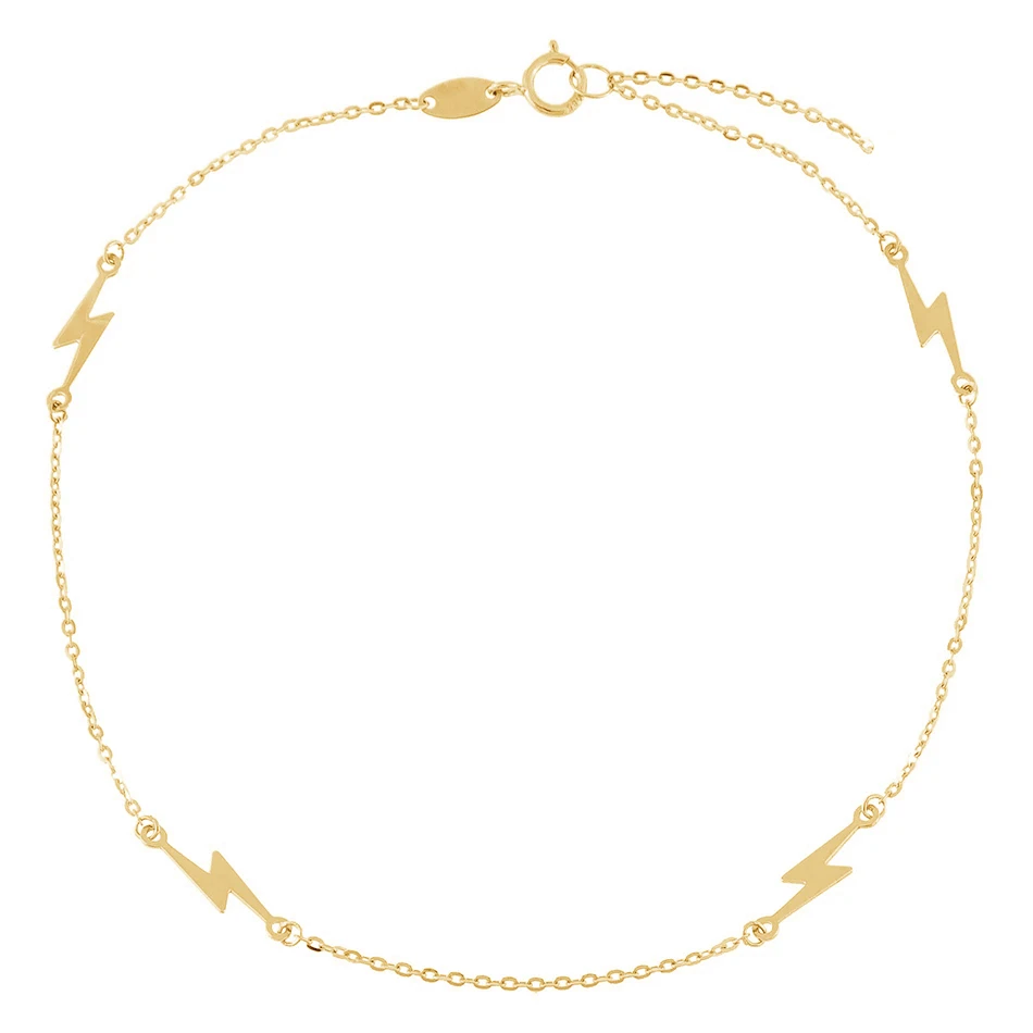 

wholesale gold jewelry suppliers 925 sterling silver minimalist 18k gold plated lightning anklet