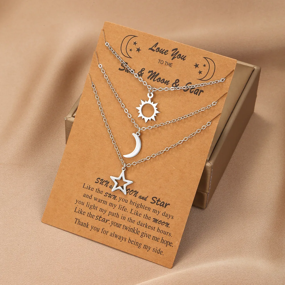 

3PCS/Set Sun Moon Star Couple Magnetic Attraction Heart Bracelet Stainless Steel Friendship Bracelet For Women