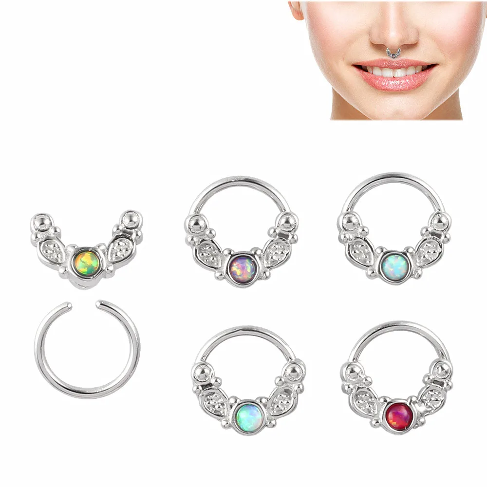 

Stainless Steel Nose Ring Goth Punk Lip Ear Ring Piercing Hoop Clip Earrings Body Jewelry for Women Man