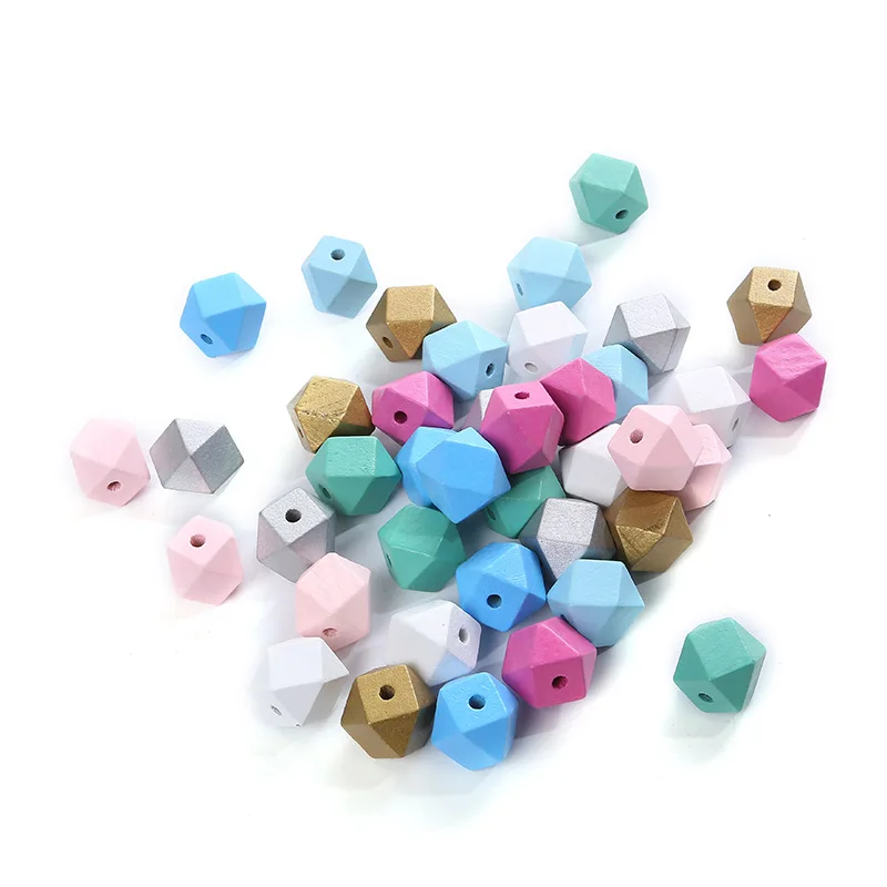 

DIY accessories 15-20MM colorful geometric octagonal wooden beads loose bead wood beads for jewelry making
