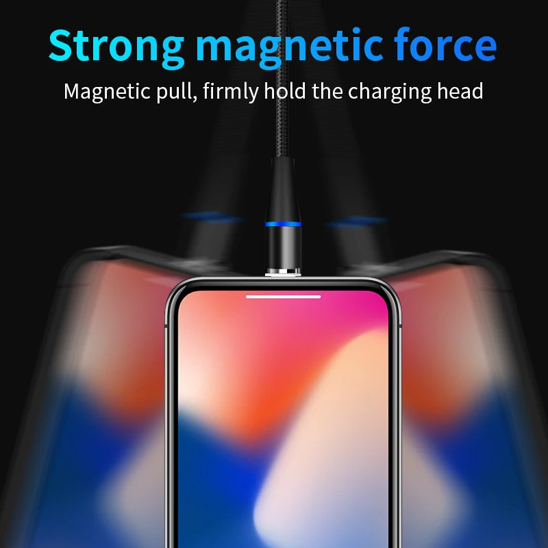 3 in 1 LED USB Data Cable 3A Magnetic Charging Cable for IOS Android Type C Micro USB Charging Cable Data Line - ANKUX.COM