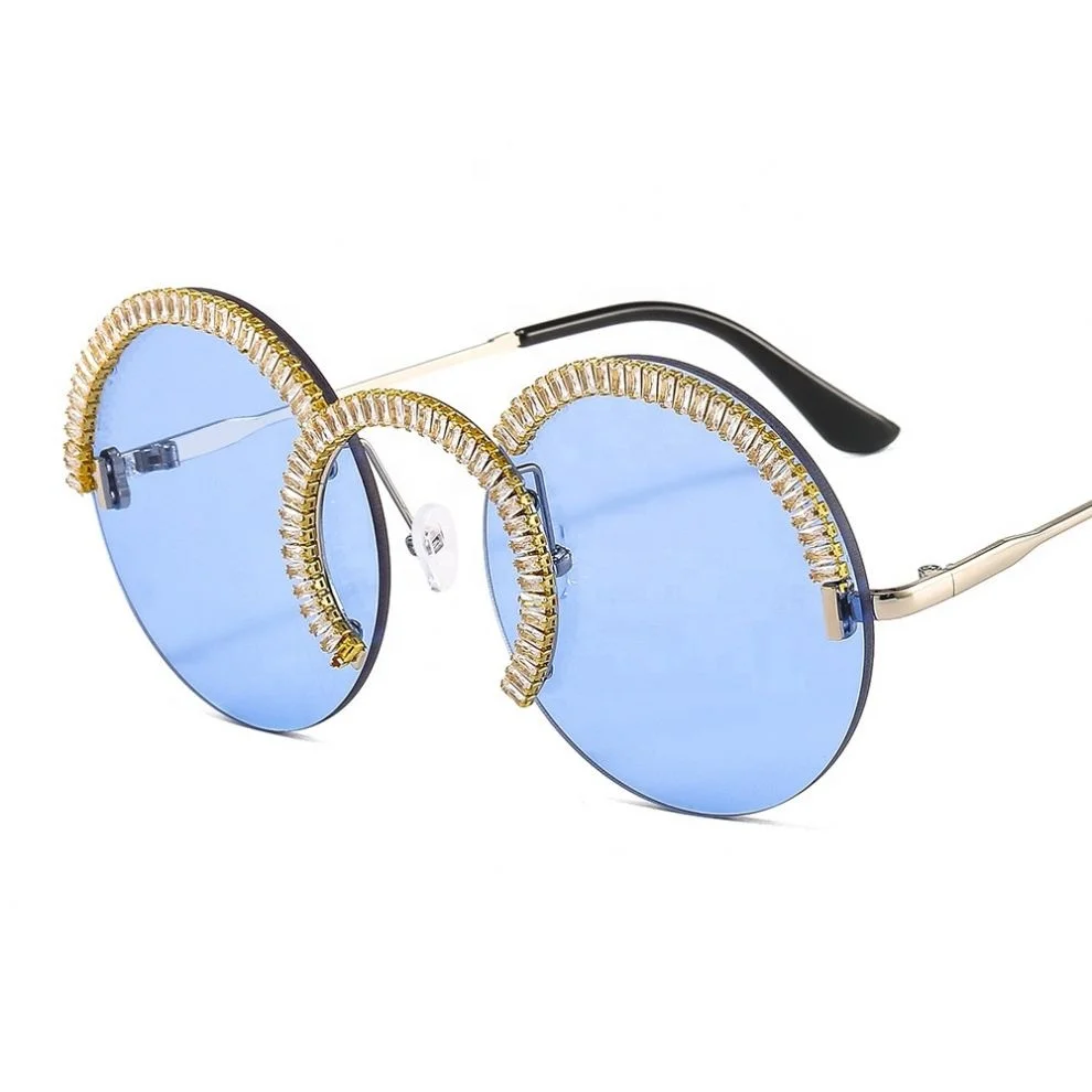 

JHCENTURY Round Diamond-studded Sunglasses Stylish Ring-shaped Rhinestone Eyewear in Stock, Colors