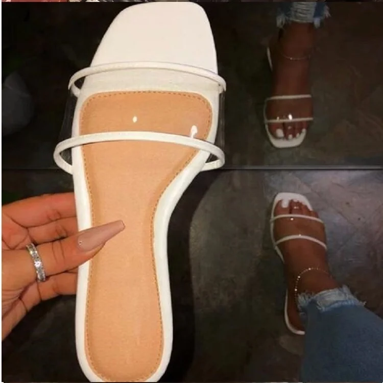 

Summer new large size women's slippers transparent belt low-heel fashion casual sandals and slippers women, Customized color