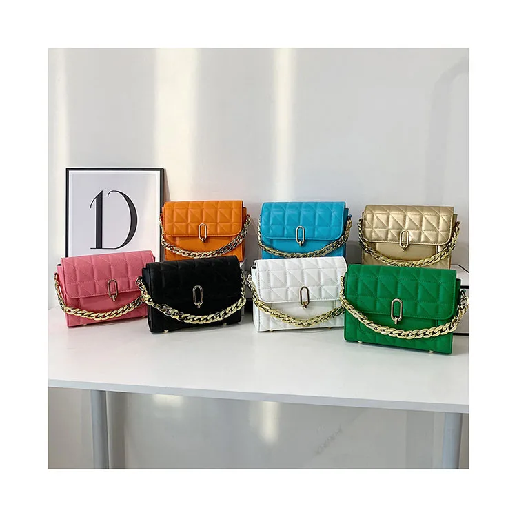 

Branded Embroidery Ladies 2022 Simple Large Shoulder Purses Diamond Lattice Chains Handle Bags Women Day Clutches Hand Bags