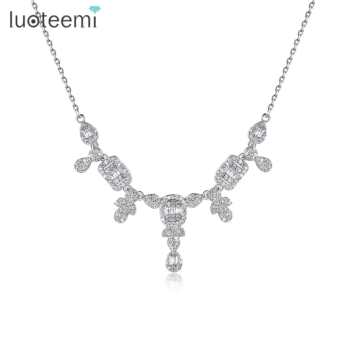 

LUOTEEMI The New Listing Lady Set Statement Diamond Pendant Jewelry Luxe York Chain Wedding Custom Dainty Necklace