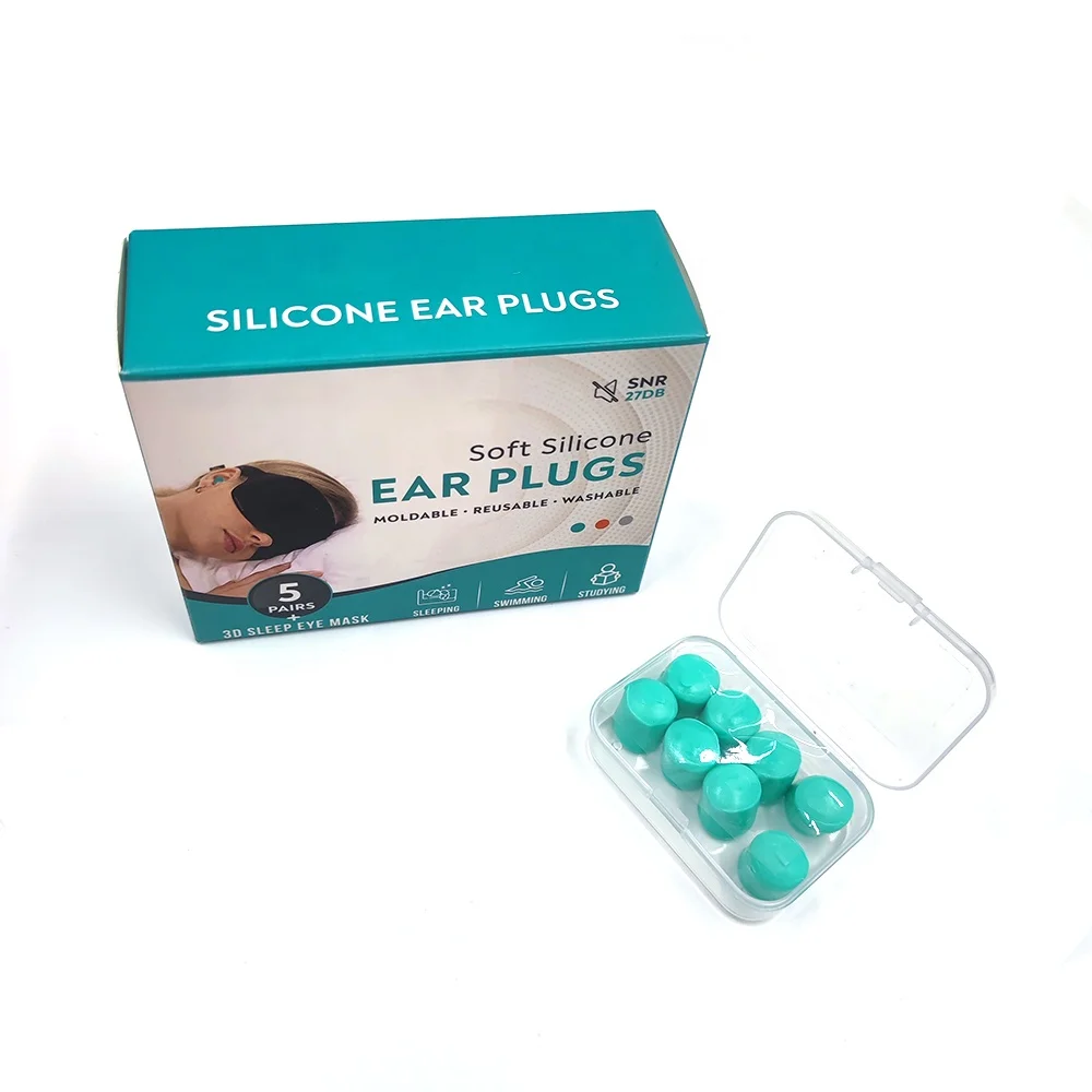 

Silicone Earplugs Swimming Safety Earplugs Sleep Silicon Mold Bulk Ear Plugs Custom Box Noise Reduction Soft Bathing Ear Plug
