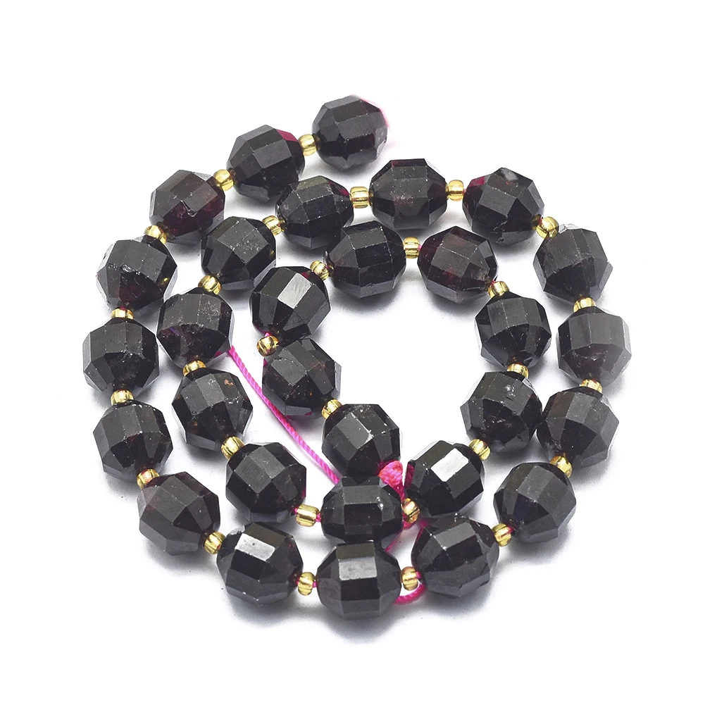 

PandaHall 9mm Natural Faceted Round Gemstone Garnet Beads