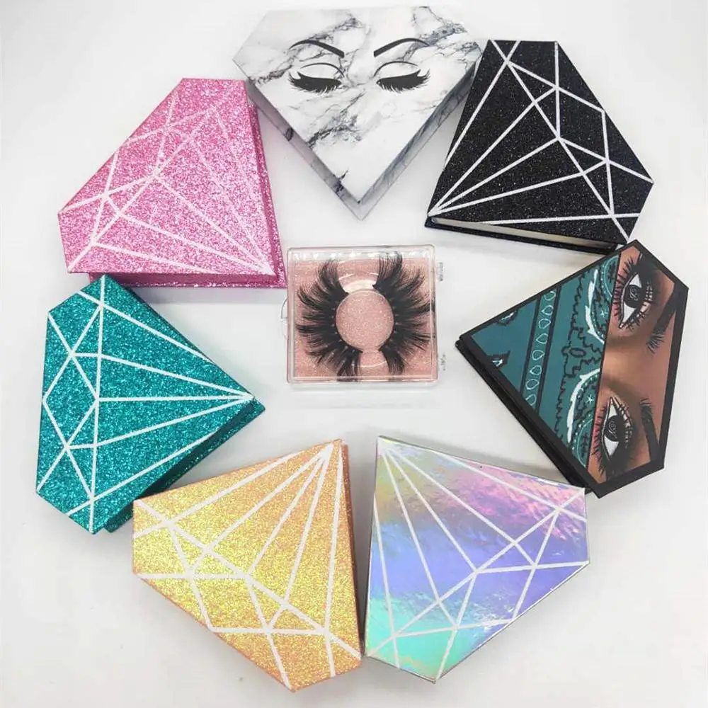 

AG061 A free sample medium sweet packaging yellow box eyelash, Black color