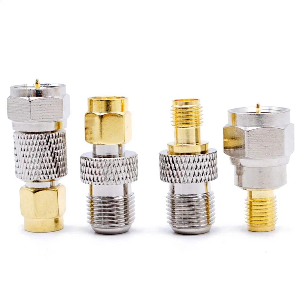 

4pcs/set Patterns pure copper F Type Male Female to SMA Male Female connector RF Coaxial Coax Adapter