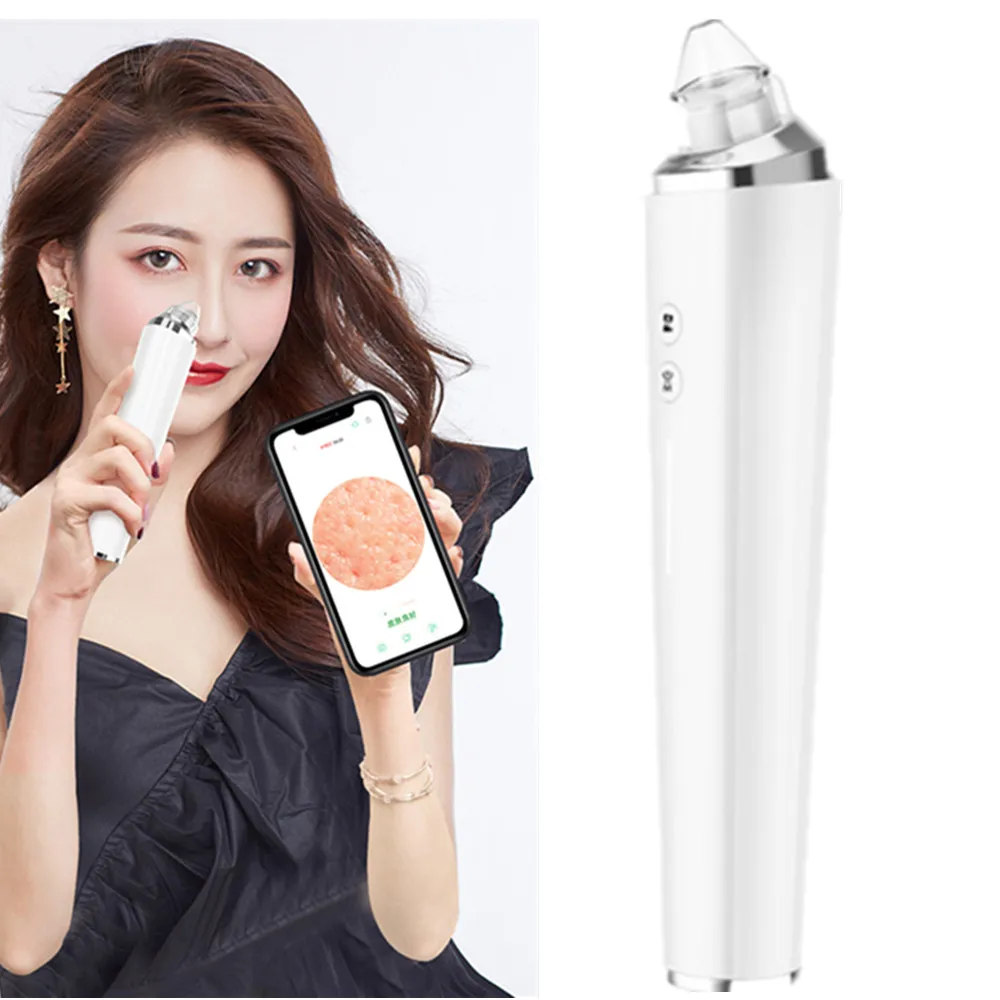 

Face Beauty Equipment Professional Blackhead Remover Vacuum with Camera Pore Cleaner Visual Blackhead Remover, White