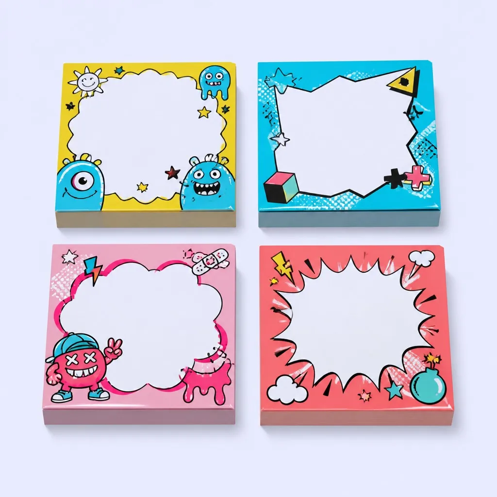 Vibrant Comic Burst Four-Style Collection Matrix