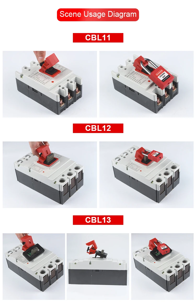 Lockout Tagout Oversized 480V-600V Nylon Clamp on Breaker Lockouts with ...