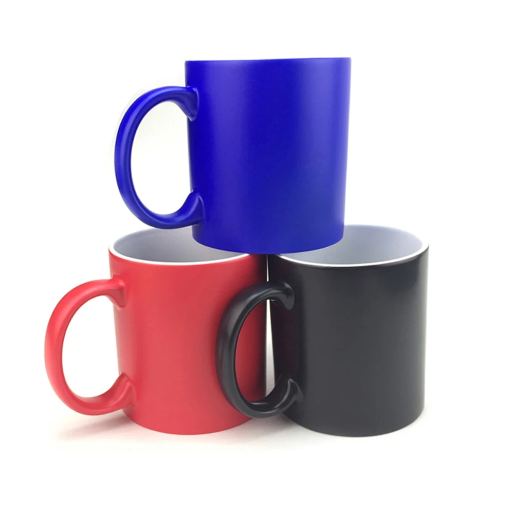 

Smart gift sublimation mugs magical sublimation blank coffee mug, Black,blue,red