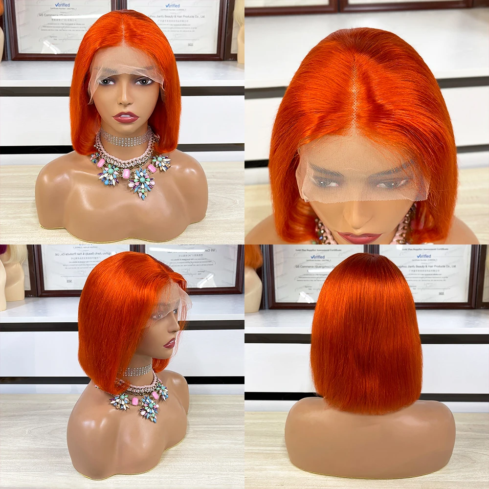 

Wholesale Price Color Short Wig Brazilian Virgin Human Hair Pink Orange Blue Red Grey Colored Lace Frontal Bob Short Wig
