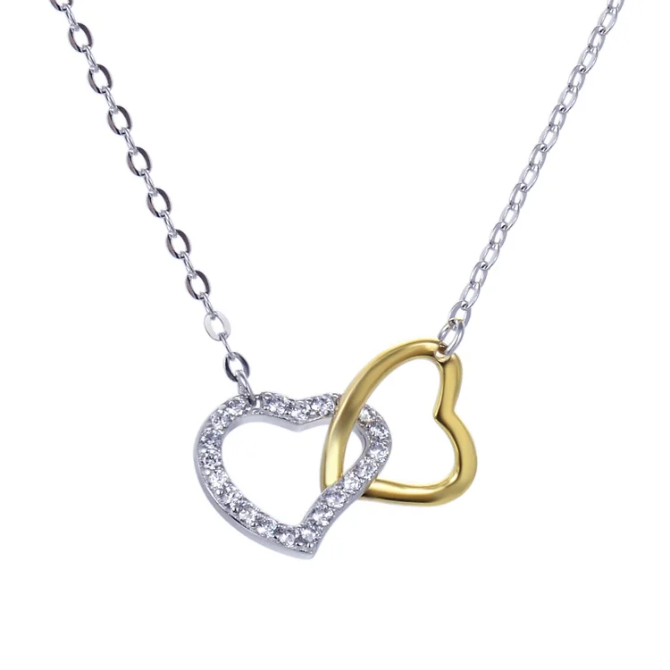 

Brand new zircon gold plated jewelry heart pendent necklace
