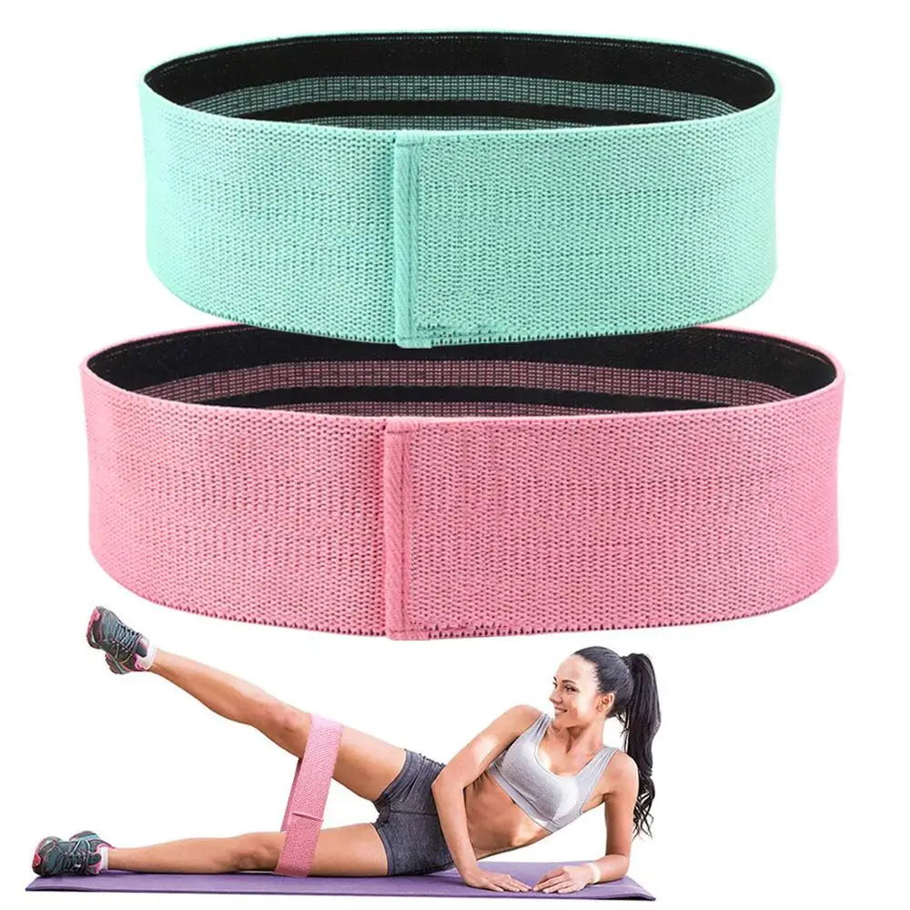 

1PC Hip Cotton Yoga Resistance Wide Booty Exercise Legs Band Loop For Circle Squats Training Anti Slip Rolling, Pink,green,black