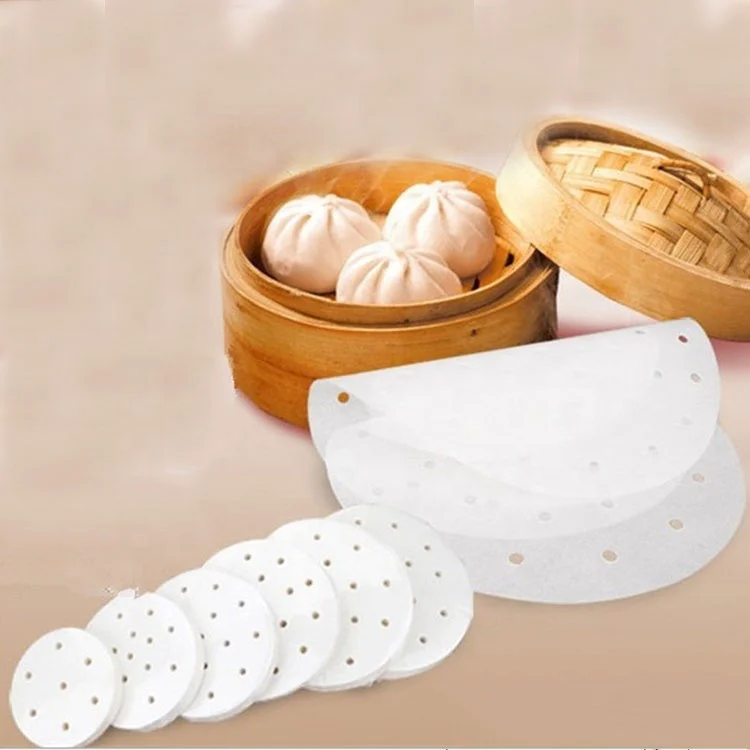

100sheet/bag 7 Inch Round Disposable Parchment/Bamboo Steamer Paper Liners Air Fryer For Bamboo SteamerFryer Steaming Basket, White