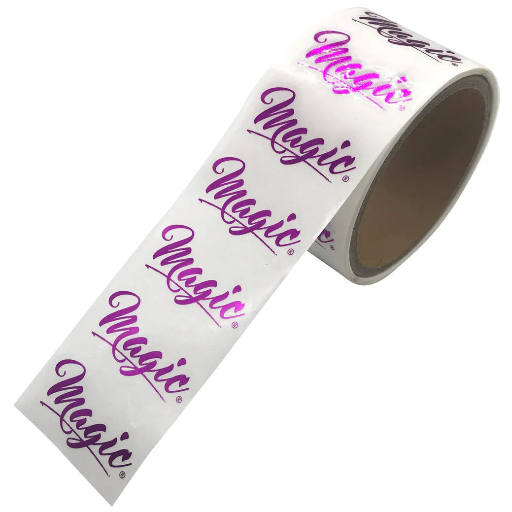 sticker high quality clear hot stamping label print gold foil