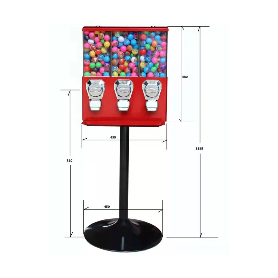 Hot Sale Pink Triple Bulk Candy Vending Machine Bouncy Ball,Tomy Toys